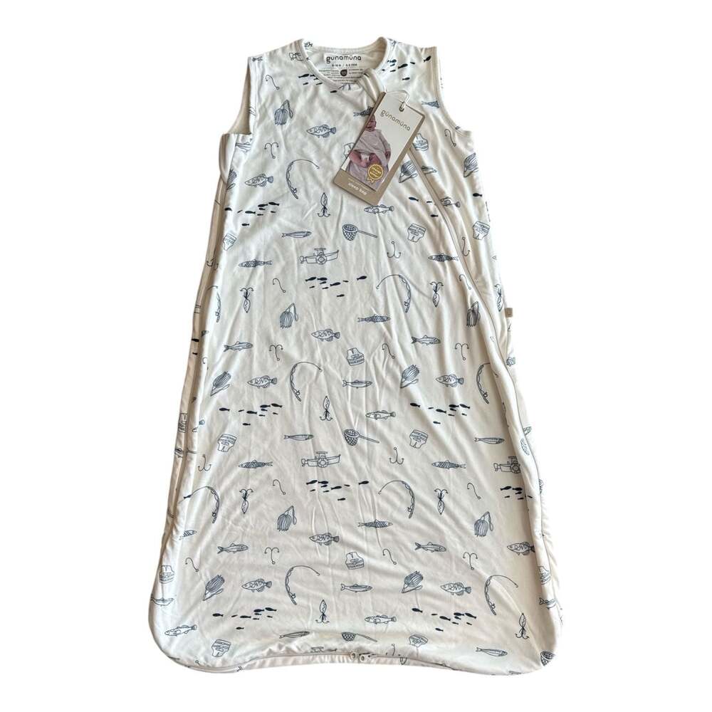 gunamuna Gunapod Bamboo Viscose Sleep Bag 0.5 TOG 9-18M Fishing Print